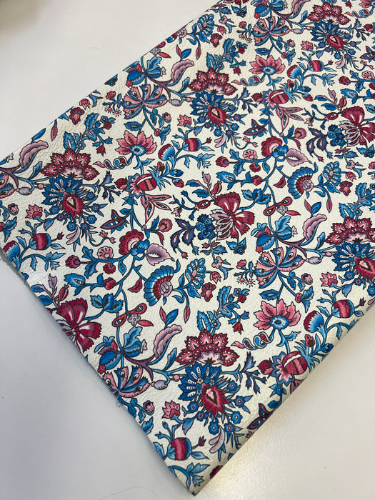 Floral Printed Cowhide Leather