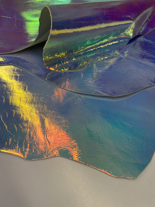 Iridescent Metallic Lambskin leather Hide Thickness 1.3mm