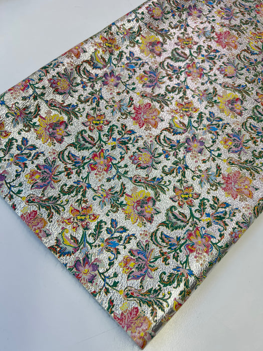 Floral Printed Cowhide Leather