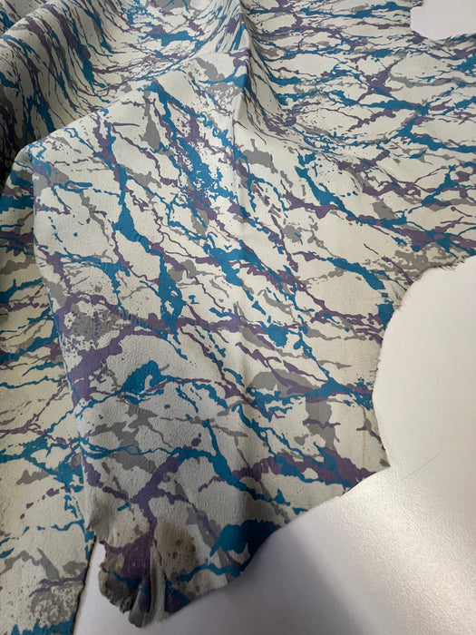 Marble Look - Suede Printed Silver and Gold