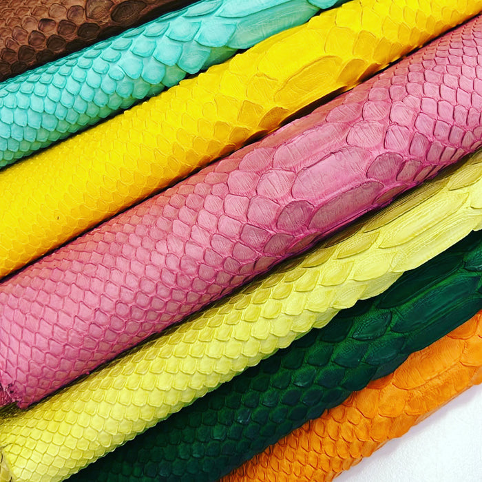 Python MATTE Snakeskin tanned Leather Skin Hide • Genuine Python Hide