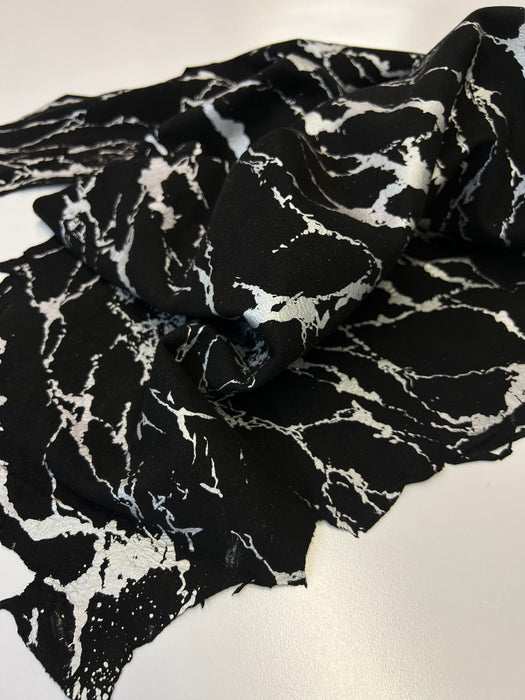 Marble Look - Suede Printed Silver and Gold