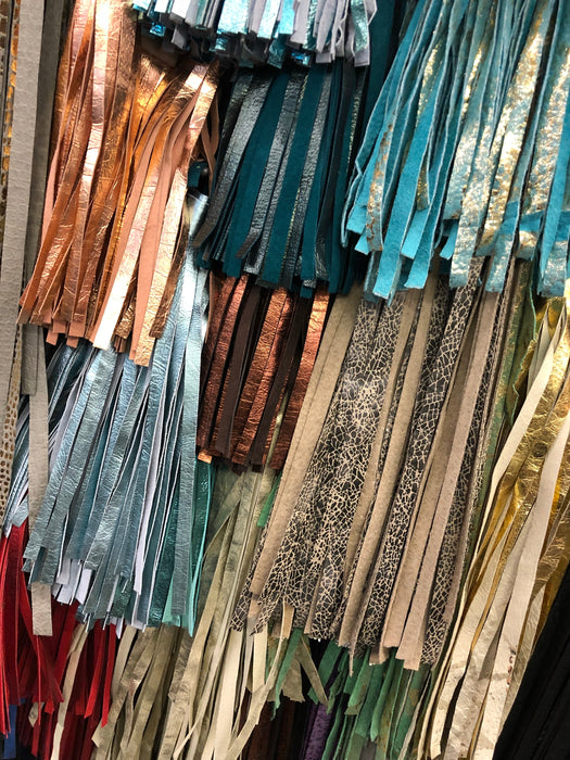 Leather Fringe 3”, header 1/2" and 2.5" fringe