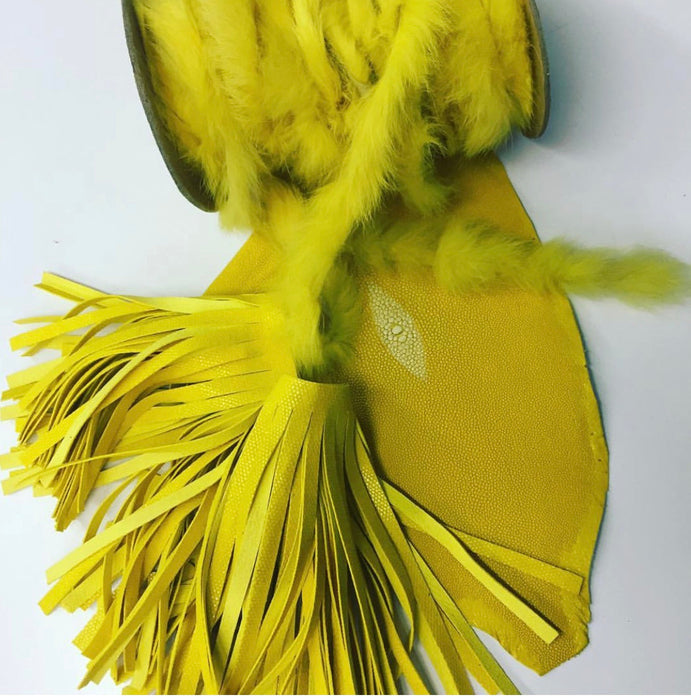 Leather Fringe 6”, header 1/2" and 5.5" fringe