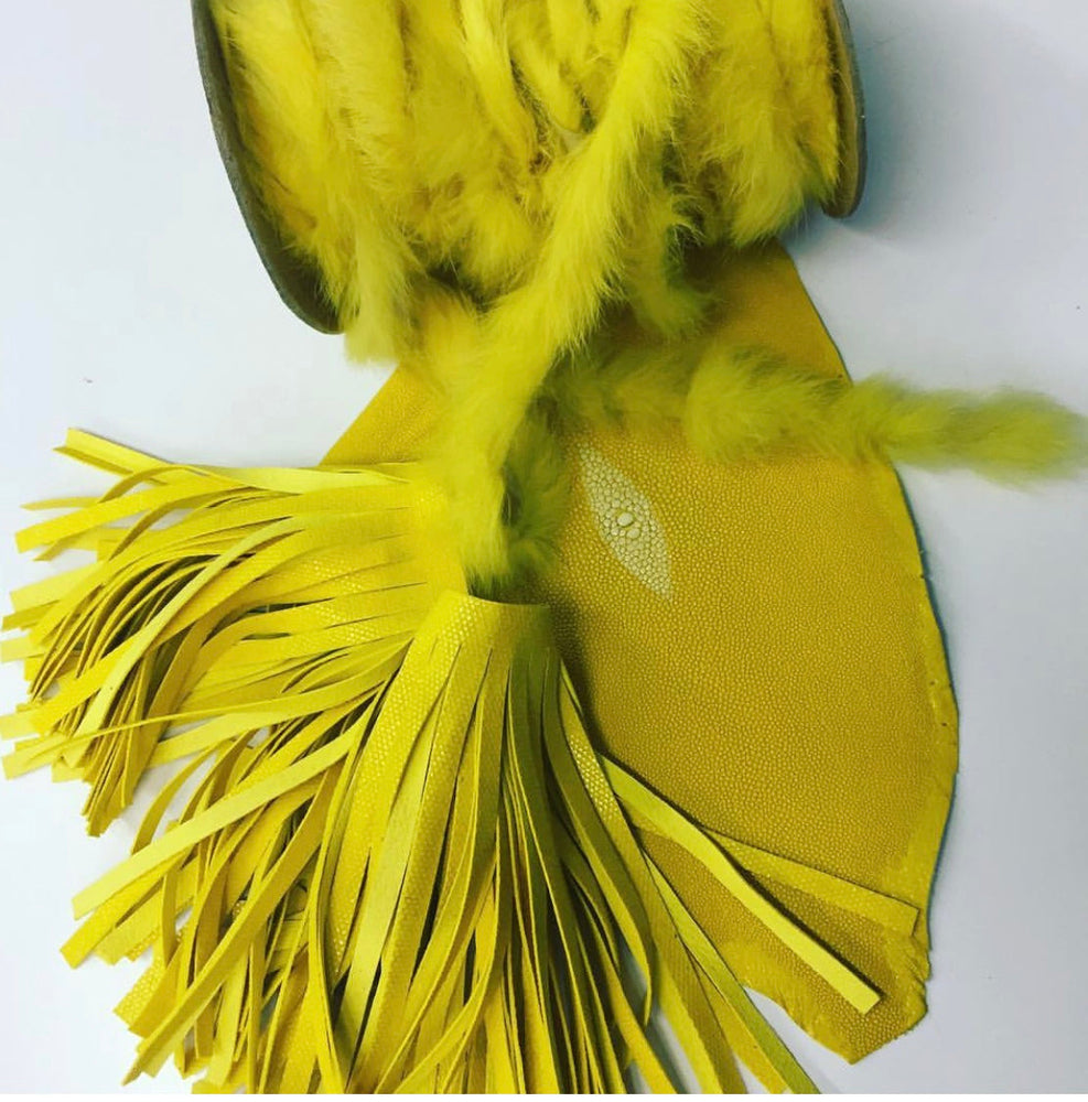 Leather Fringe 6”, header 1/2" and 5.5" fringe