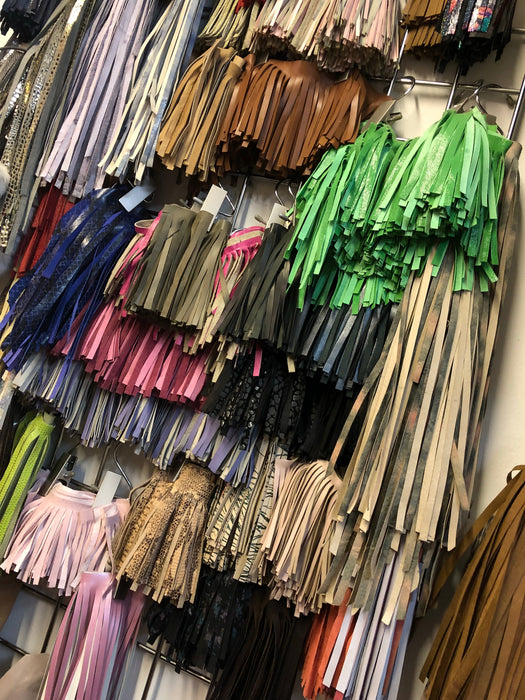 Leather Fringe 3”, header 1/2" and 2.5" fringe