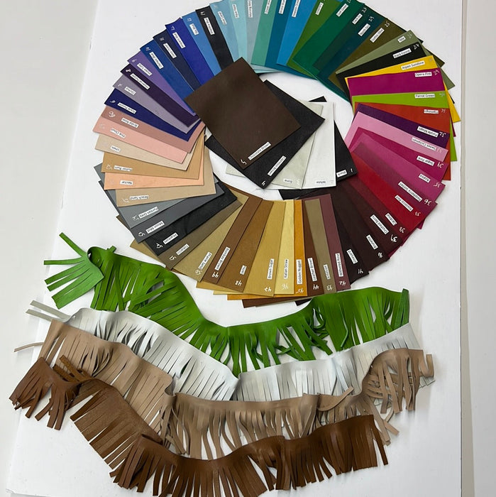 Leather Fringe 3”, header 1/2" and 2.5" fringe