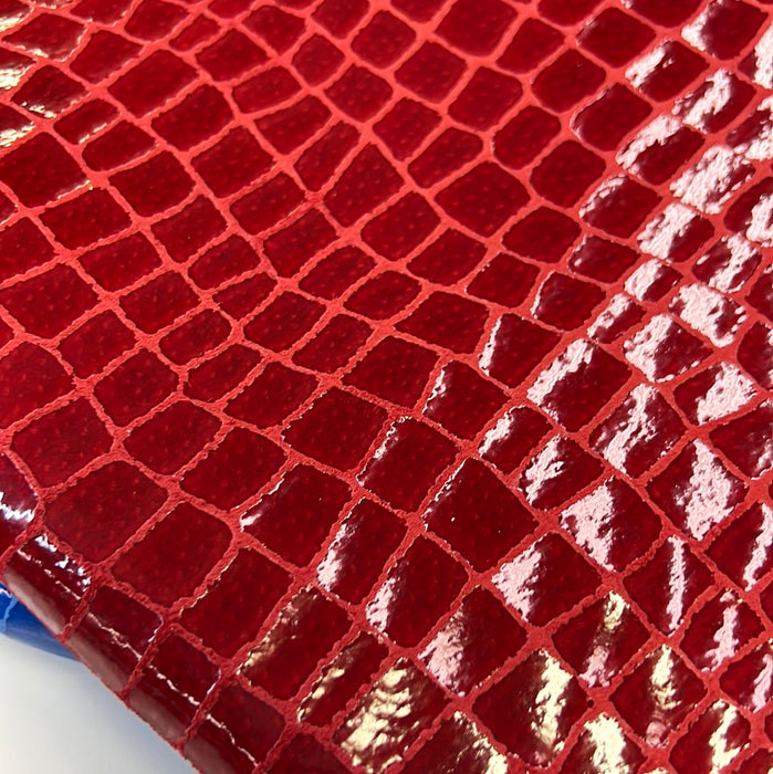 Leather Patent Crocodile Embossed Lambskin