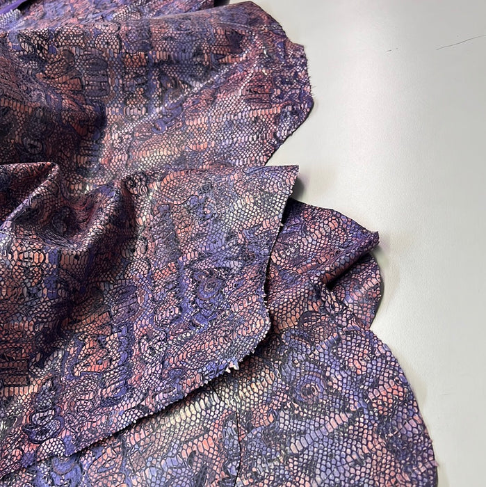 Leather Graffiti Print Pigskin Leather Hide