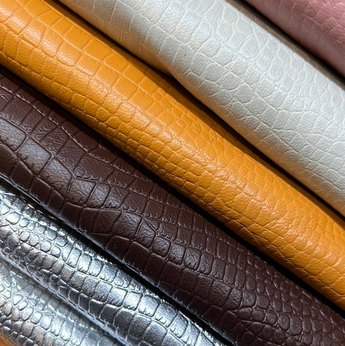 Leather Embossed Baby Alligator Lambskin Leather