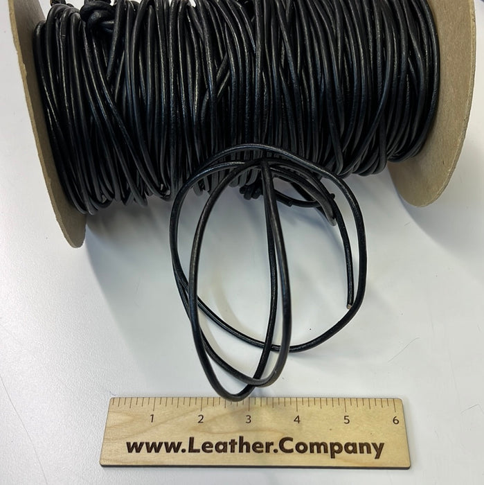 Leather Round Cord / Black Leather Cording