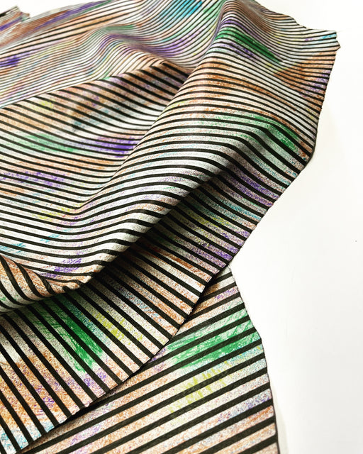 Stripe Printed Leather
