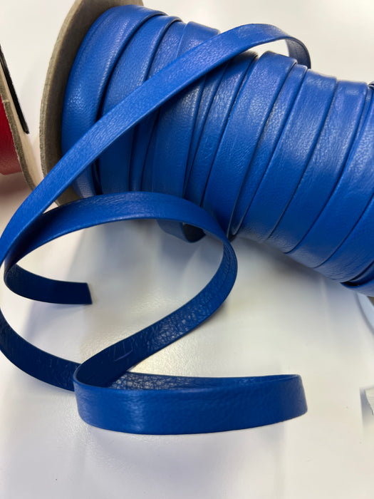 Leather Trim/1/2” Folded leather /Red, White, Blue