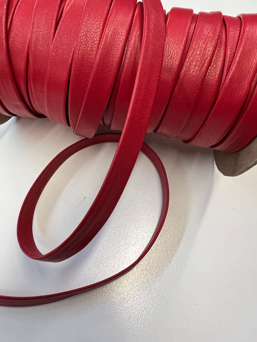 Leather Trim/1/2” Folded leather /Red, White, Blue