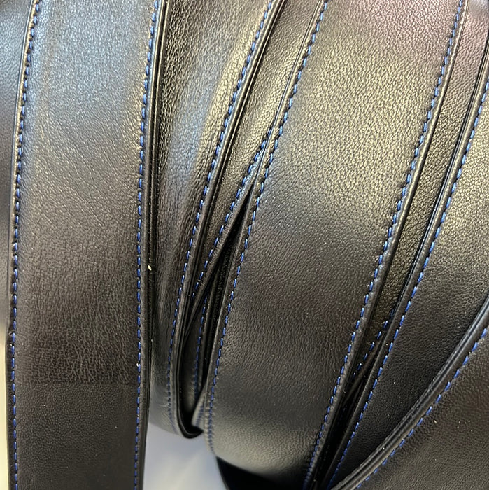 Leather Strap Italian Lambskin Leather , 1 and  1 5/8” Stitched Leather Strap