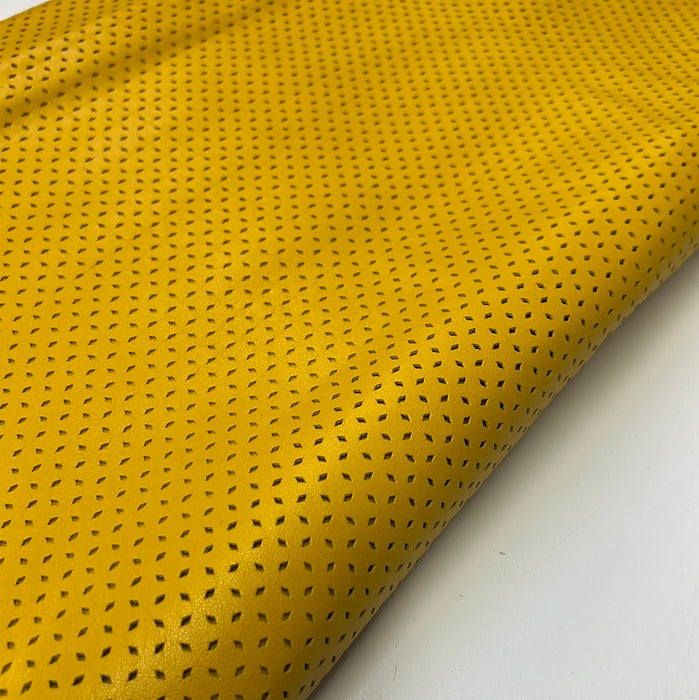 Perforated Authentic Real Genuine Lambskin Leather Diamond Four