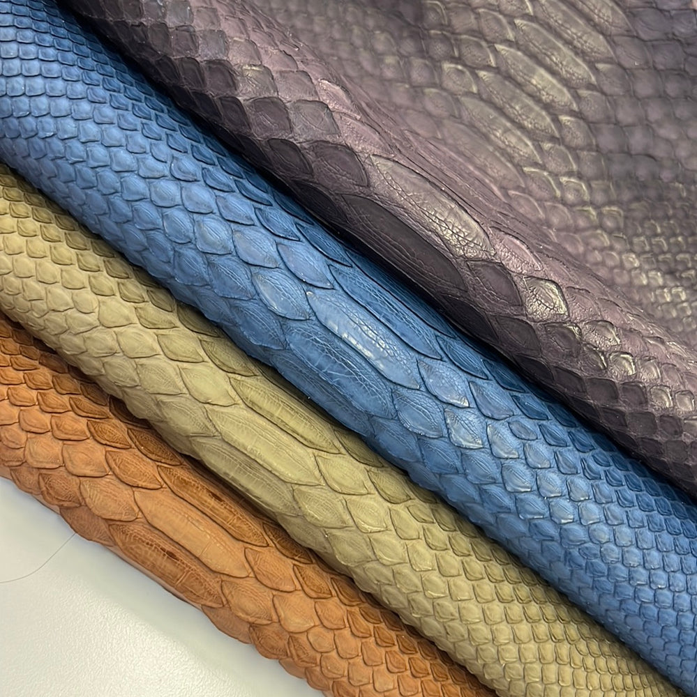 Python MATTE Snakeskin tanned Leather Skin Hide • Genuine Python Hide
