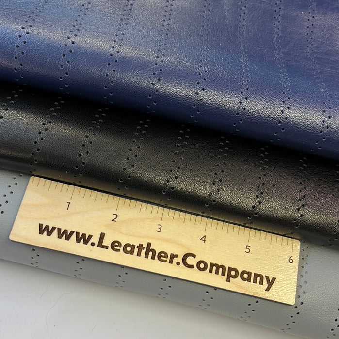 Perforated Authentic Real Genuine Lambskin Leather Lines Pattern