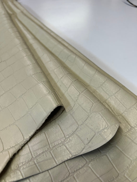 Leather Crocodile/Alligator Embossed Lambskin Leather Lambskin