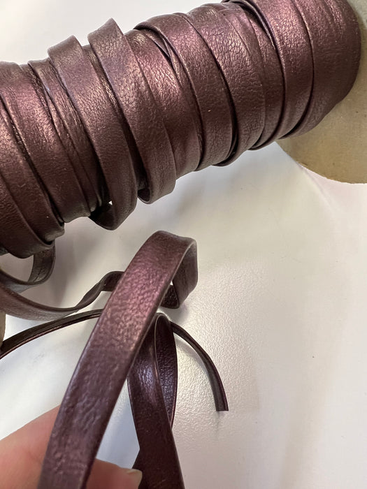 Genuine Italian Lambskin Leather 3/8” Folded Leather Trim