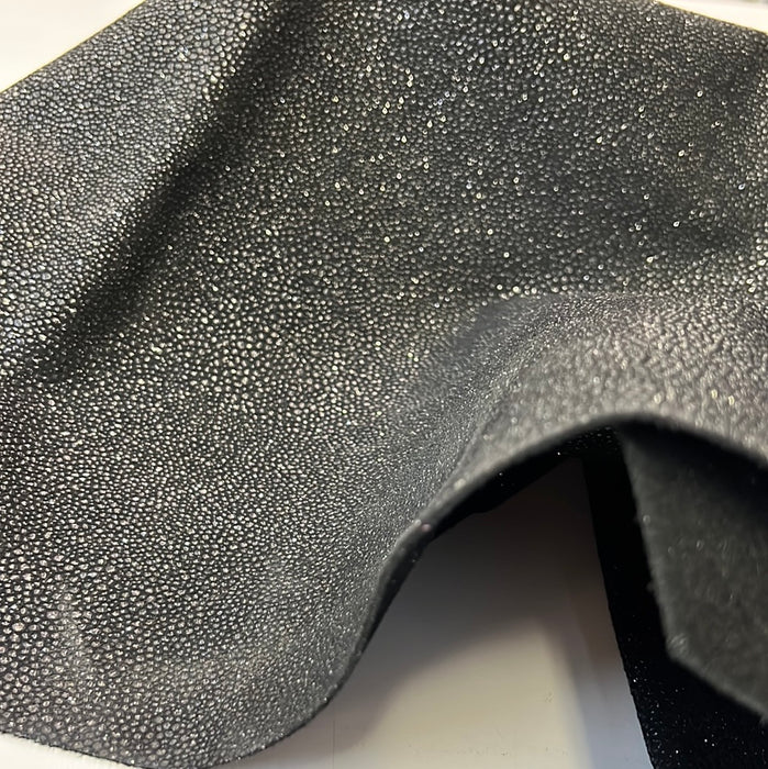 Glitter Stingray Print Calfskin Suede