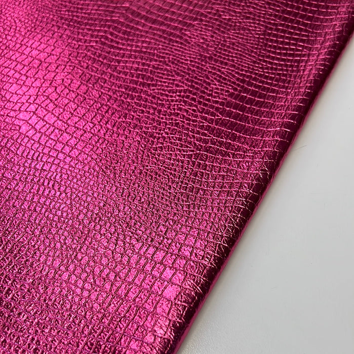 Leather Embossed Metallic Print Baby Alligator Look Leather