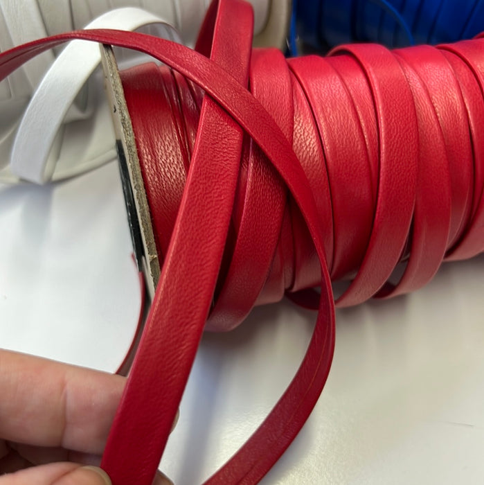 Leather Trim/1/2” Folded leather /Red, White, Blue
