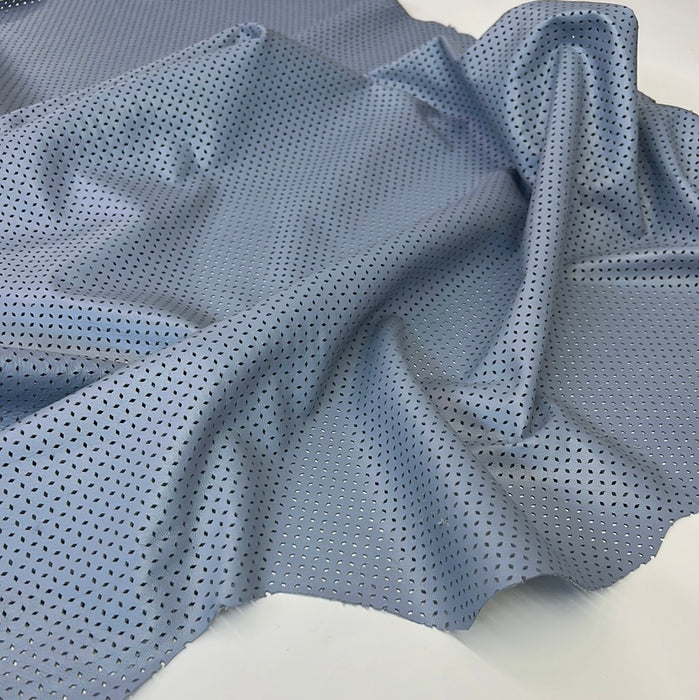 Perforated Authentic Real Genuine Lambskin Leather Diamond Four