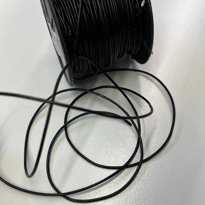 Leather Round Cord / Black Leather Cording