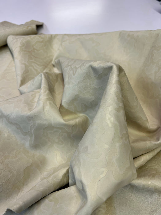 Leather Embossed Lambskin Leather Creamy Waves