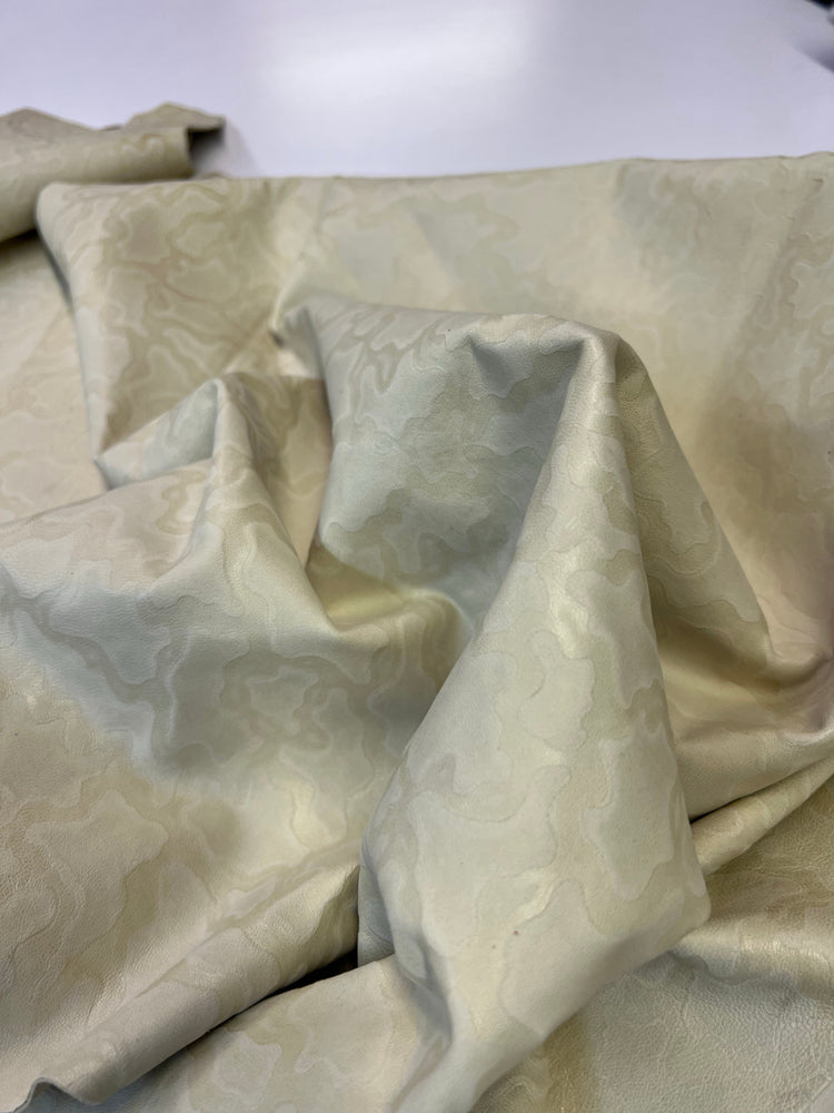 Leather Embossed Lambskin Leather Creamy Waves