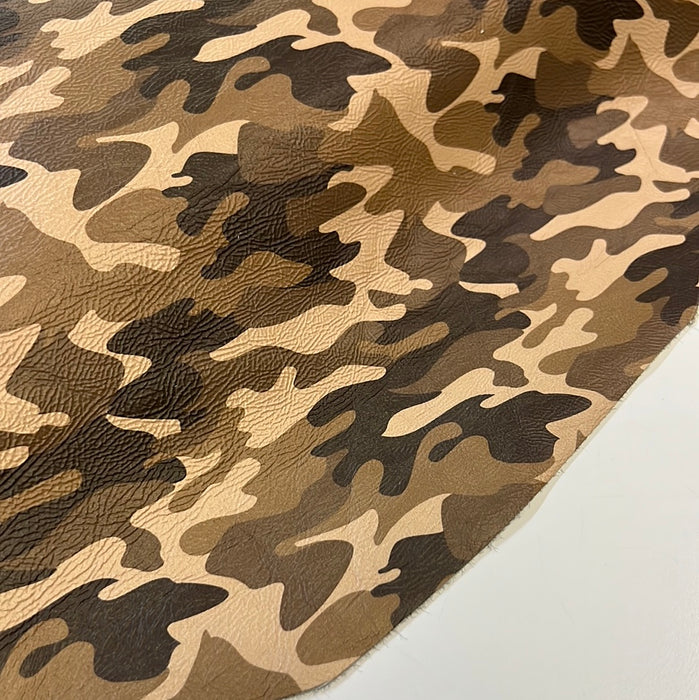 Camouflage Print Cowhide Leather