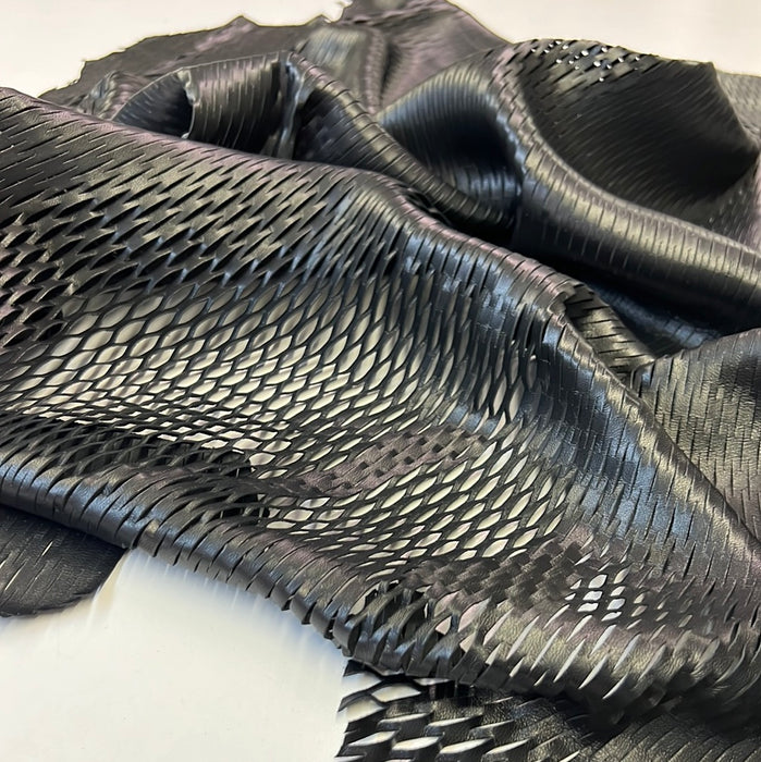 Laser Cut Fishnet Lambskin