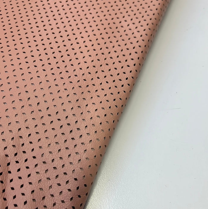 Perforated Authentic Real Genuine Lambskin Leather Diamond Four