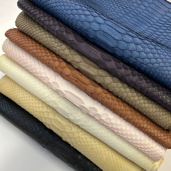 Python MATTE Snakeskin tanned Leather Skin Hide • Genuine Python Hide
