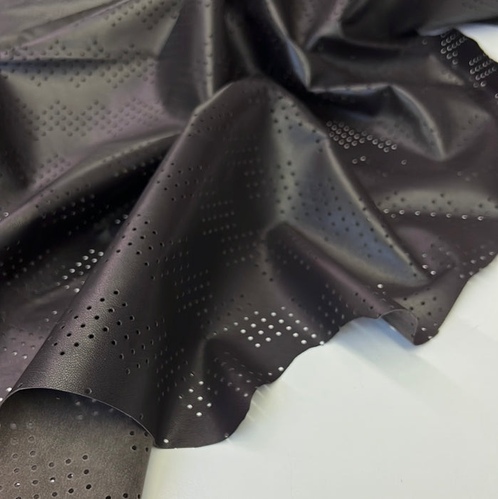 Perforated Authentic Real Genuine Lambskin Leather Zig Zag pattern