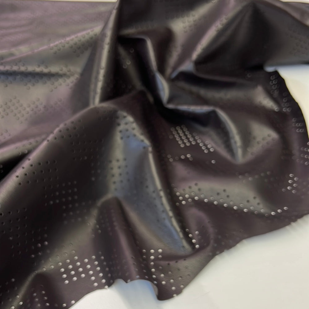 Perforated Authentic Real Genuine Lambskin Leather Zig Zag pattern