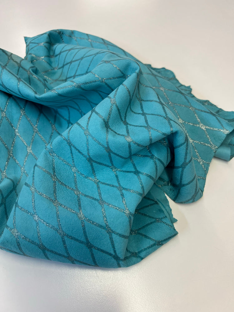 Suede Turquoise Diamond Glitter Suede