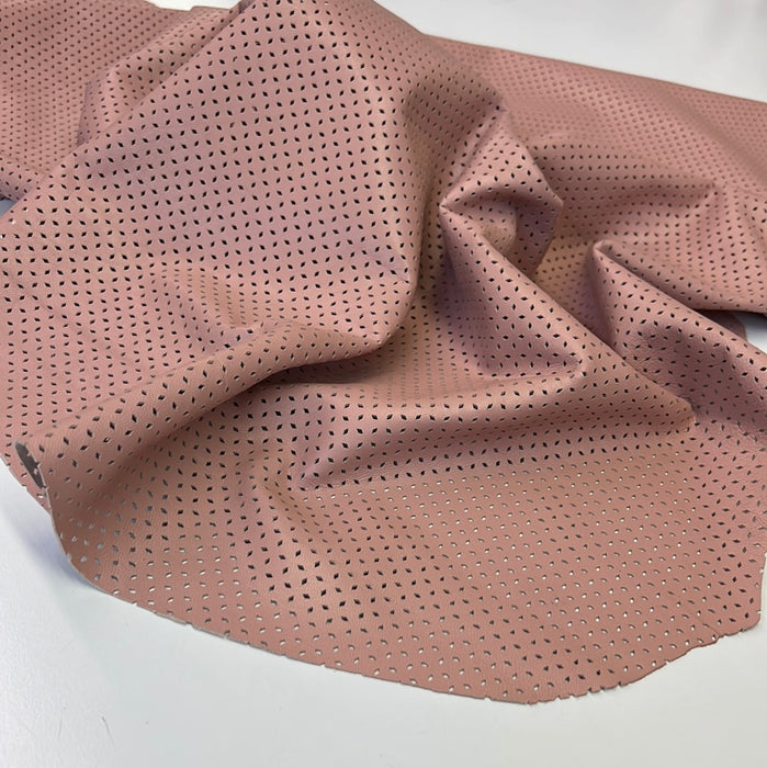 Perforated Authentic Real Genuine Lambskin Leather Diamond Four