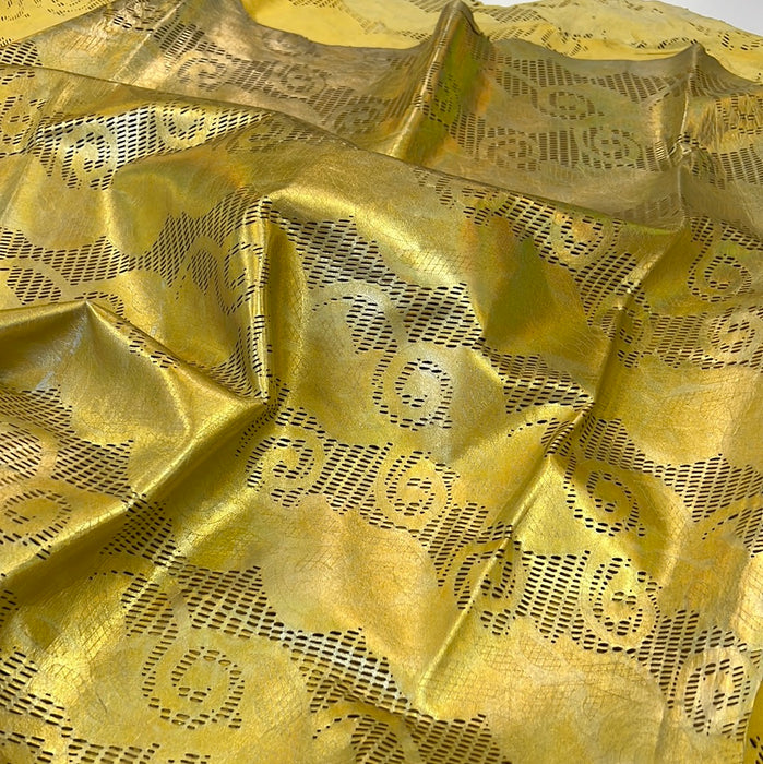 Leather Pearl Gold Metallic Laser Lambskin Leather Hide