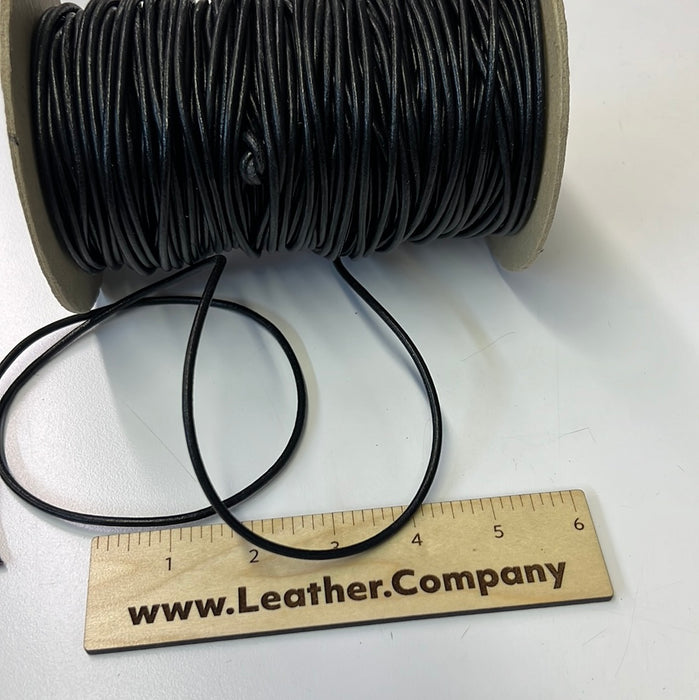 Leather Round Cord / Black Leather Cording