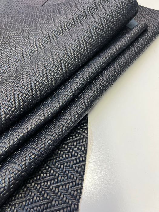 Leather BasketWeave Embossed Lambskin Leather