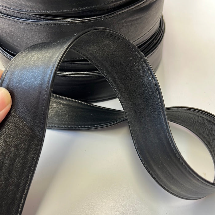 Leather Strap Italian Lambskin Leather , 1 and  1 5/8” Stitched Leather Strap