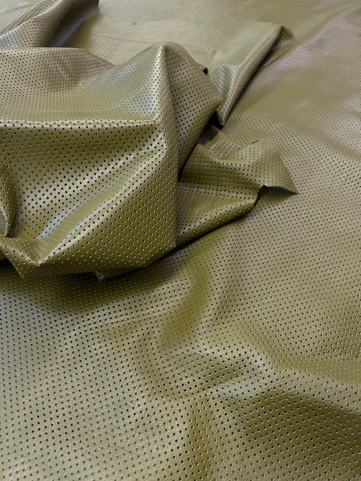 Perforated Authentic Real Genuine Lambskin Leather Round Holes Pattern