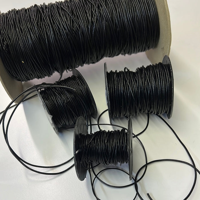 Leather Round Cord / Black Leather Cording