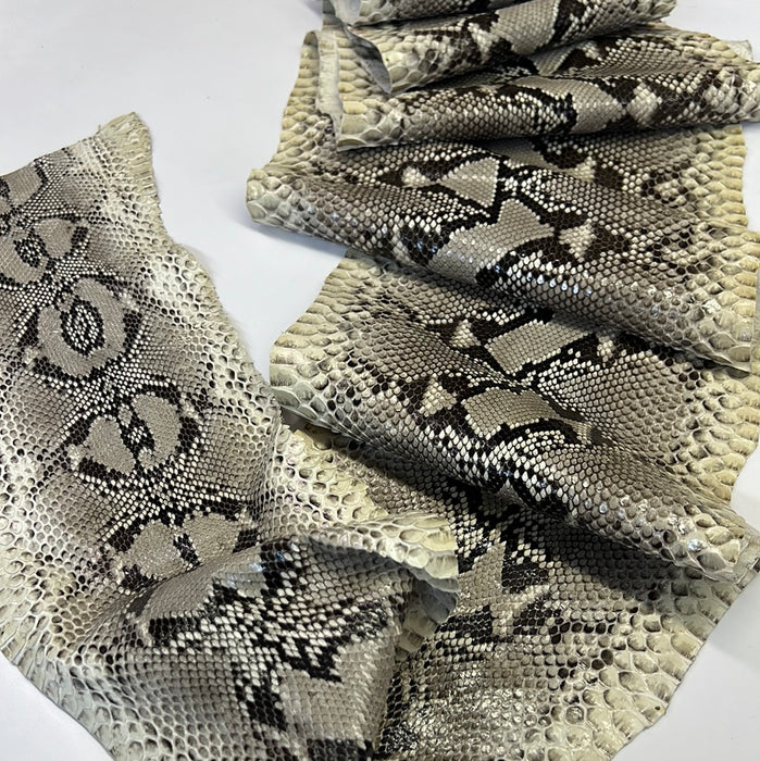 Genuine Python tanned Snakeskin Leather Hide - Natural