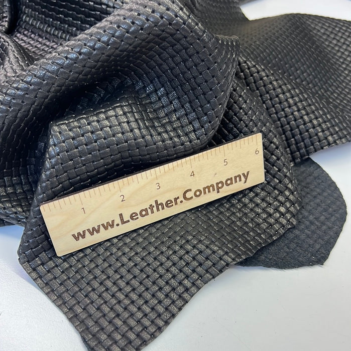 Leather BasketWeave Embossed Lambskin Leather