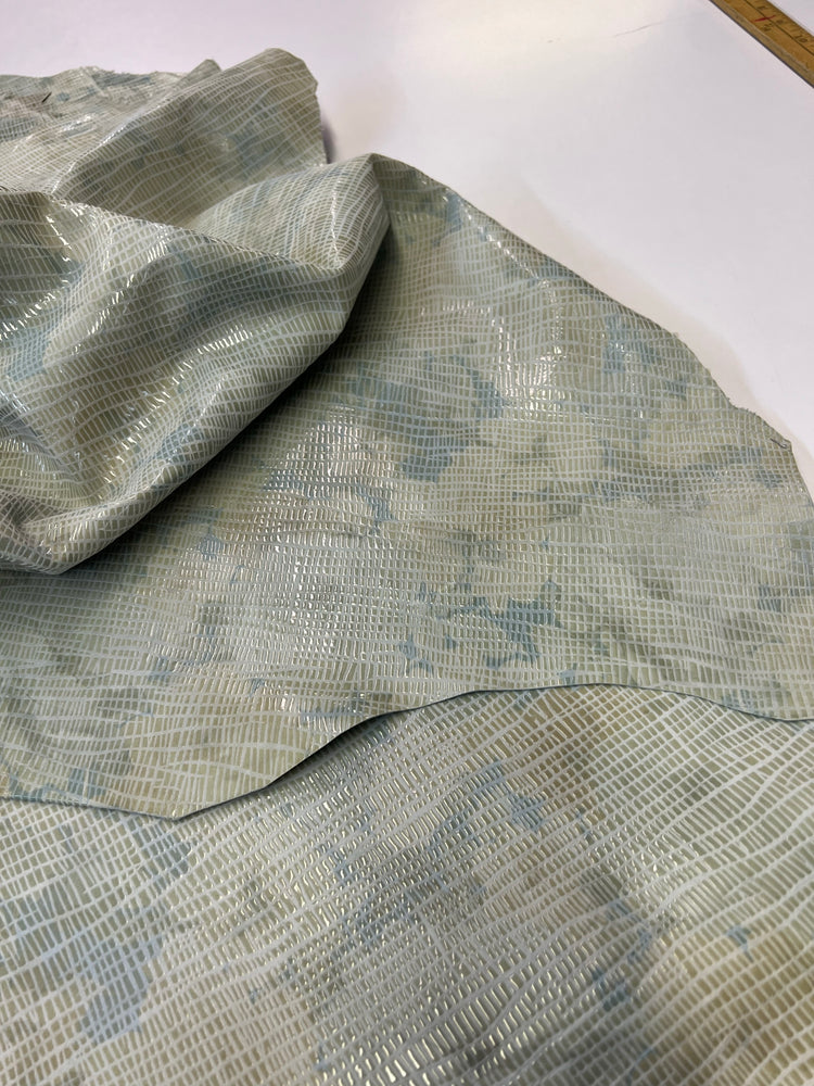 Leather Suede Pastel Flower Printed Lambskin