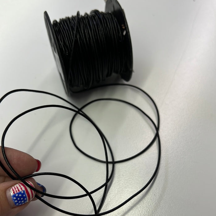 Leather Round Cord / Black Leather Cording