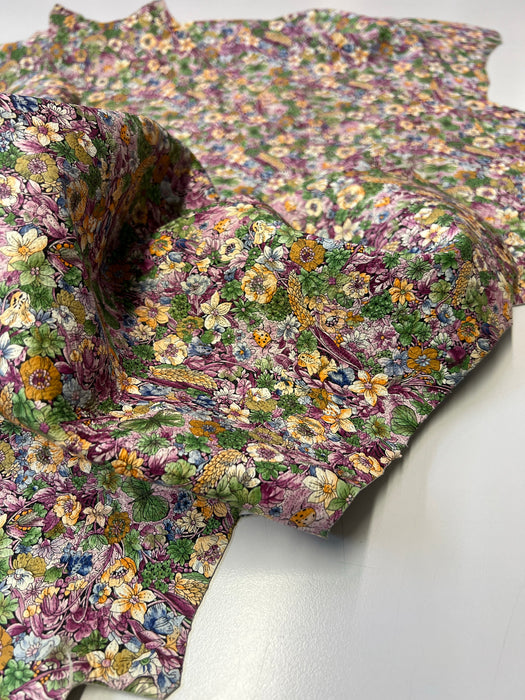 Leather Mini Floral Print Lambskin Leather